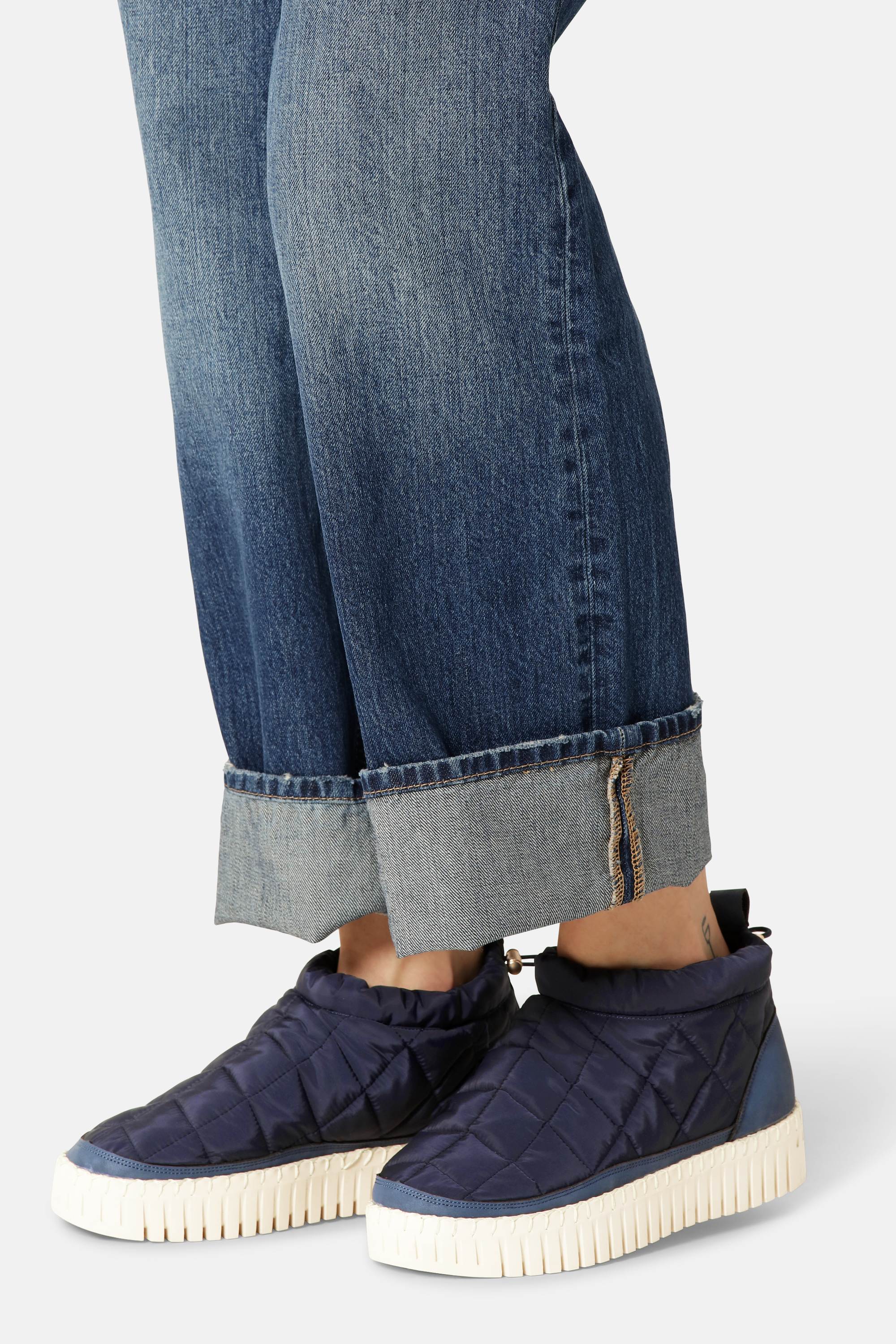 Tulip Low Padded Boot - Dark Indigo Pearled Ivory
